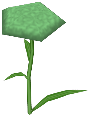 Model Carnation, a green flower in Toontown Rewritten