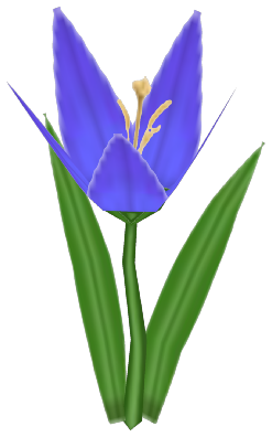 Indubitab Lily, a blue flower in Toontown Rewritten