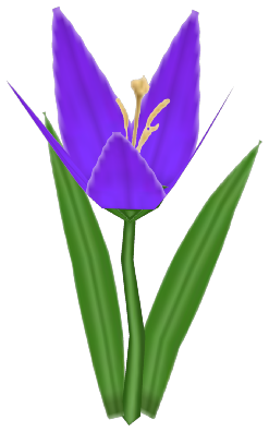 Silly Lily, a violet flower in Toontown Rewritten