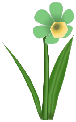 Laff-o-dil, a green flower in Toontown Rewritten