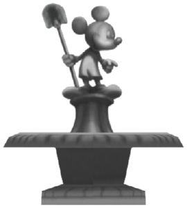 Mickey Fountain, a garden statue in Toontown Rewritten
